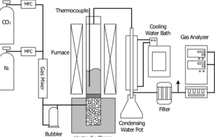 Fig. 1. Experimental apparatus for carbonation and regeneration.
