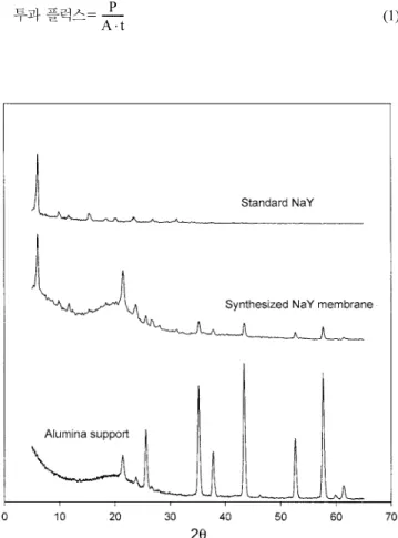 Fig. 3. SEM images of NaY zeolite membrane. (a) top view, (b) cross- cross-sectional view.
