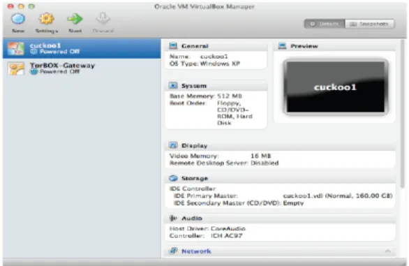그림 4. 설치된 Virtualbox(가상화 환경)