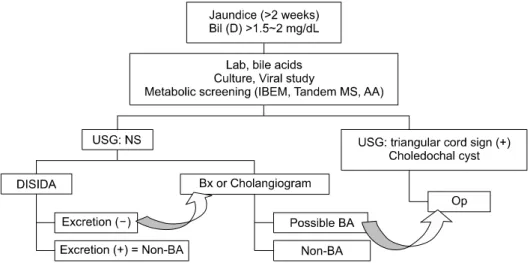Fig.  2.  Suggested  approach  for  the  exclusion  of  biliary  atresia  in  infants  with  cholestasis