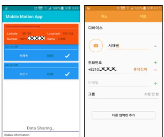 그림  3.  정보  공유  리스트⦁개인  정보  저장  Fig.  3  Information  Sharing  List  ⦁Save  Personal 
