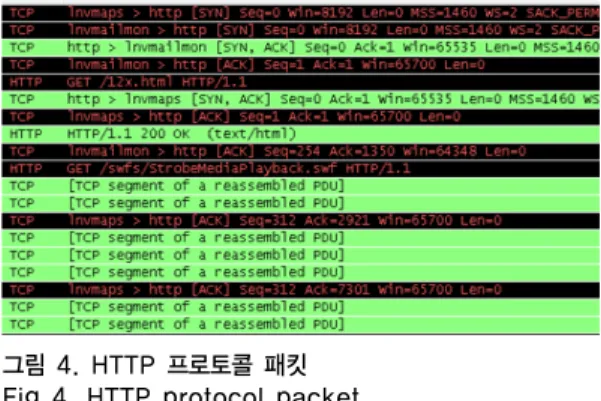 그림 5. RTMP 프로토콜 패킷 Fig 5. RTMP protocol packet
