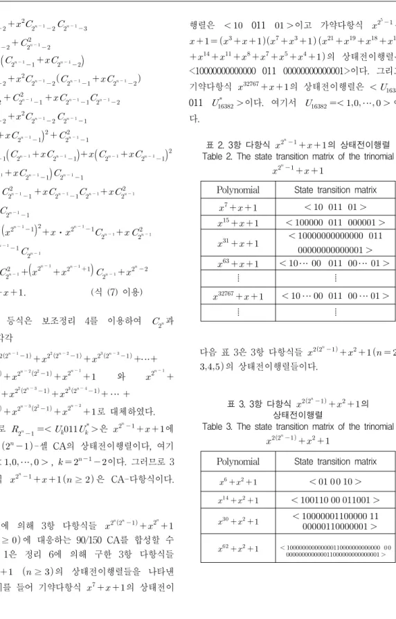 Table  3.  The  state  transition  matrix  of  the  trinomial 