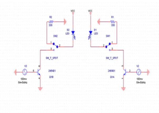 그림 15. LED와 PD가능을 갖는 소자로 표기한 회로도  Fig. 15. Circuit diagram with both LED and PD 