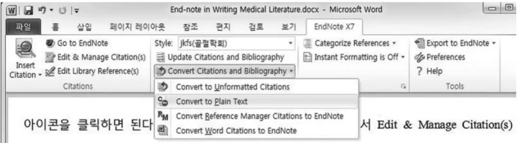 Fig. 11. EndNote X7 is useful for inserting citations in  Power Point.