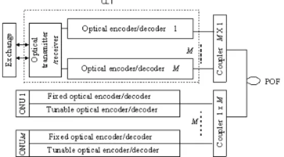 Fig.  1    The  physical  topology  of  OCDMA  access  network.
