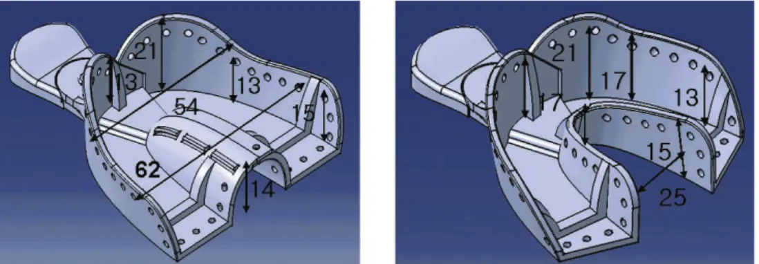Fig. 2. Cast and value of adjustable tray (unit: mm).