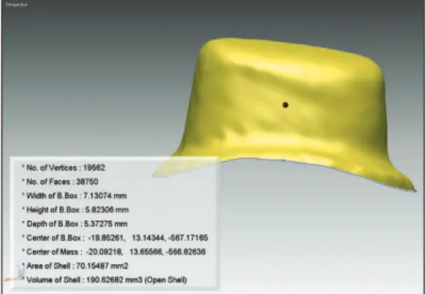 Fig. 9. Surface area measured using non-contact type contour measuring device.