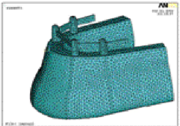 Fig. 5. Finite element model of inner crown and outer crown.