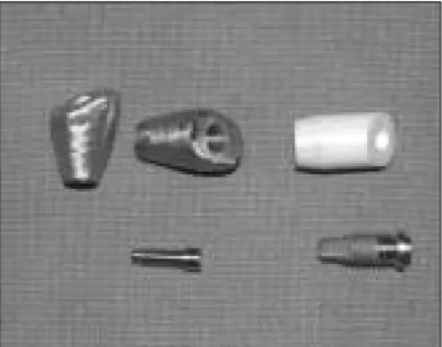 Fig. 1. Shape and size of abutment. Fig. 2. Abutment and screw.