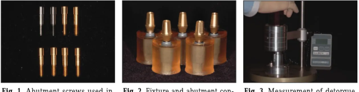 Fig. 1. Abutment screws used in this study. 
