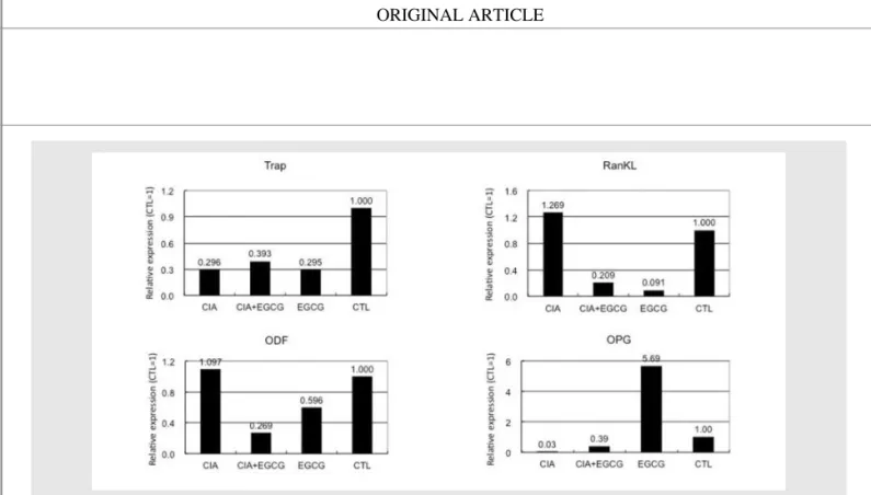 Fig. 6. Reverse transcription-polymerase chain reaction (RT-PCR) analysis was performed to determine the mRNA expression associated with osteoclastogenic differentiation