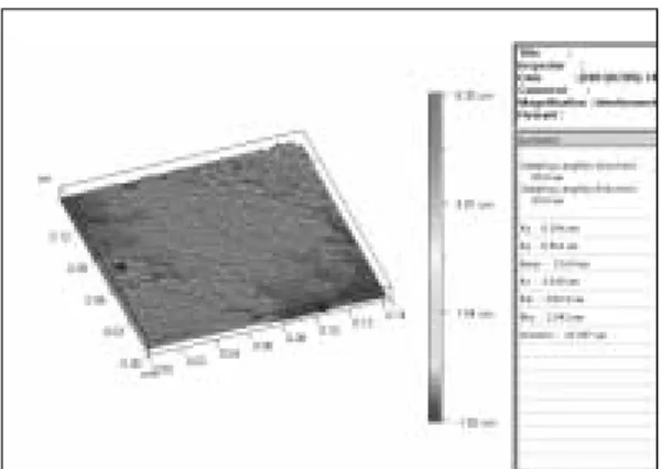 Fig. 1. Three-dimensional image analysis of the machined surface measured by the optical  interfer-ometer.
