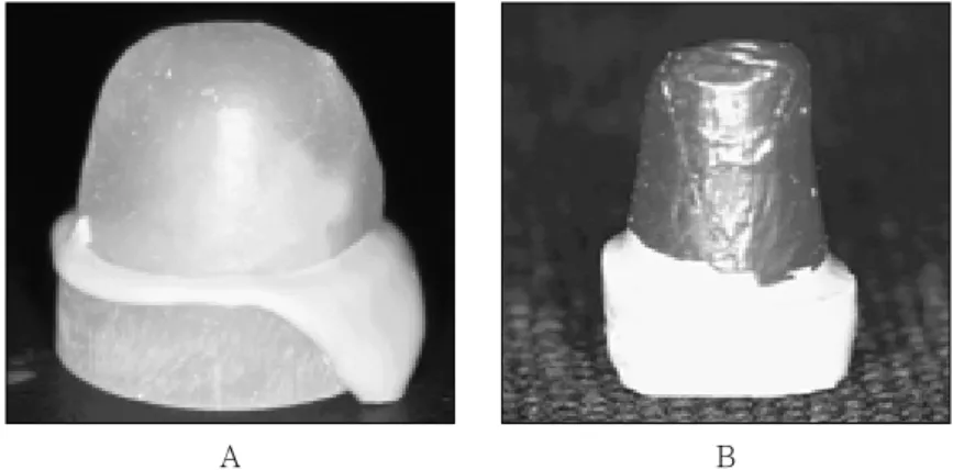 Fig. 3. A. The final impression by polyvinyl siloxane using the individual
