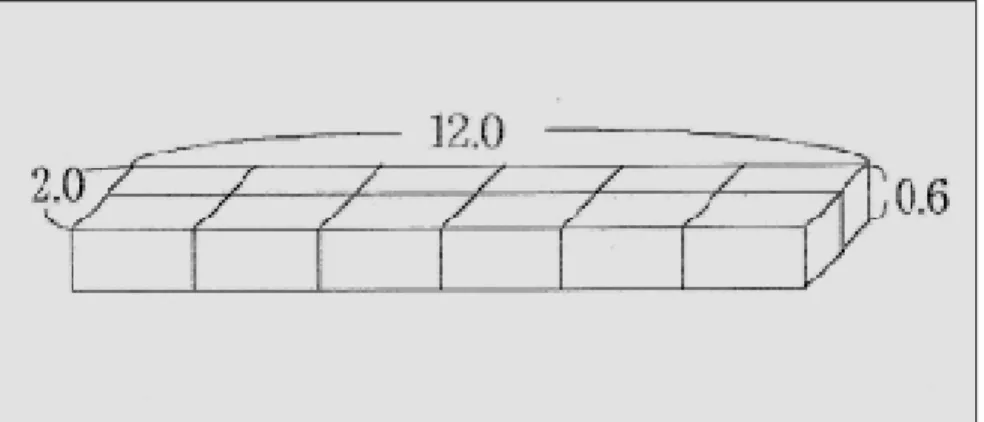 Fig. 2. 석고모형 위에 실험에 사용될 3가지의 die spacer를 도포한 모습.