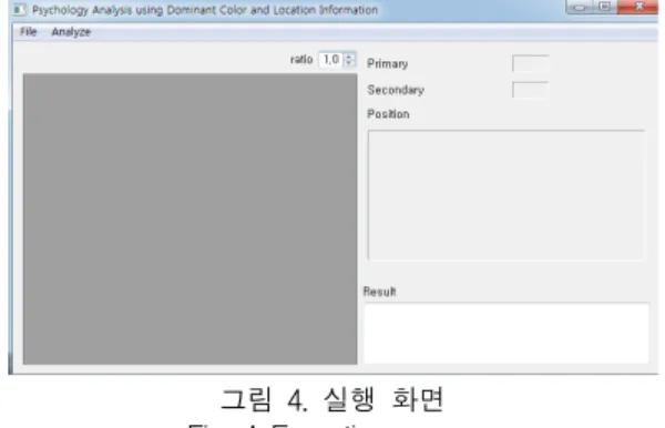 그림  4.  실행  화면 Fig.  4  Execution  screen