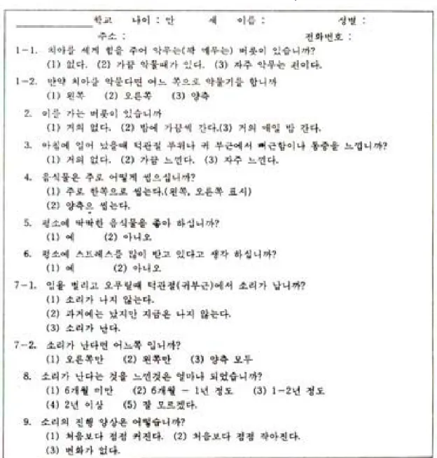 Table 1. Questionnaires used for this study