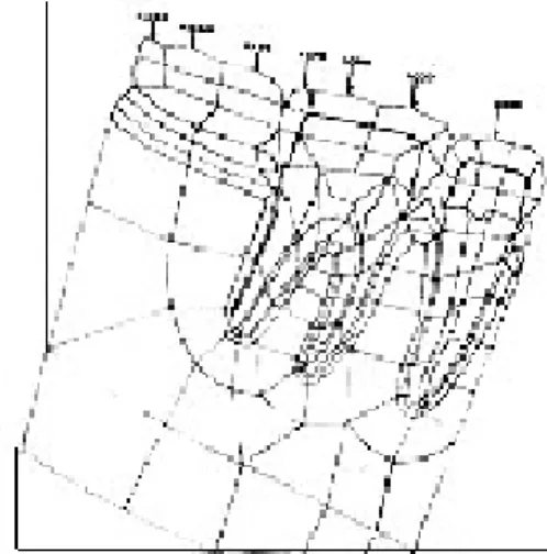 Fig.  3  :  Nodal  points  used  in  measuring  the displacement.