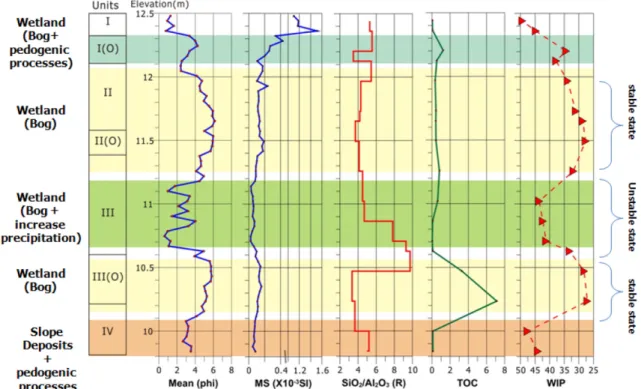 Fig. 11. Environmental change of the profile of Seokgwan-dong Paleolithic Site.