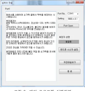 그림  8.  메인  프로그램  실행화면 Fig.  8  Execution  screen  of  main  program