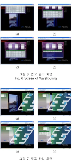 그림  7.  재고  관리  화면 Fig.  7  Screen  of  Inventory  System