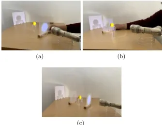 Fig. 8. (Color online) The step-by-step application of light flux screen to observe the shadow phenomenon.