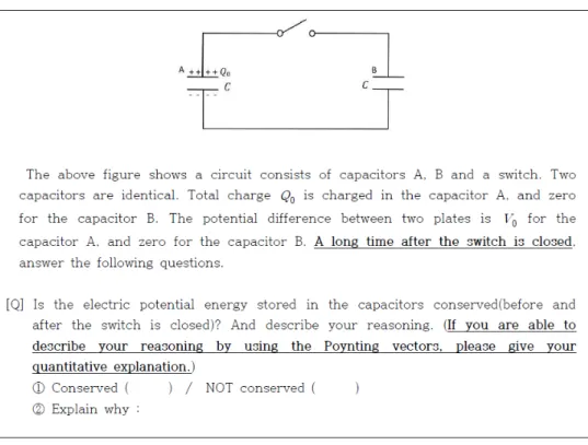 Fig. 2. The questionnaire item asking the conservation of energy stored in the capacitors