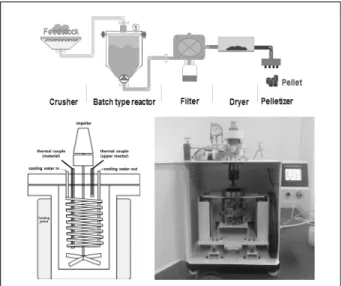 Fig. 1 Schematic diagrams and batch reactor (2L) of HTC process