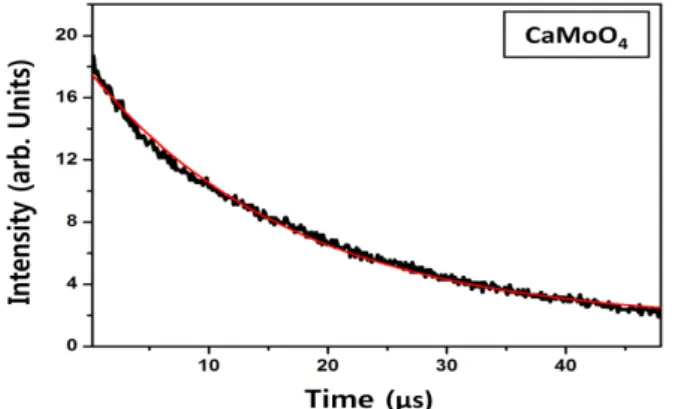 Fig. 9. (Color online) The decay time graph of CaMoO 4