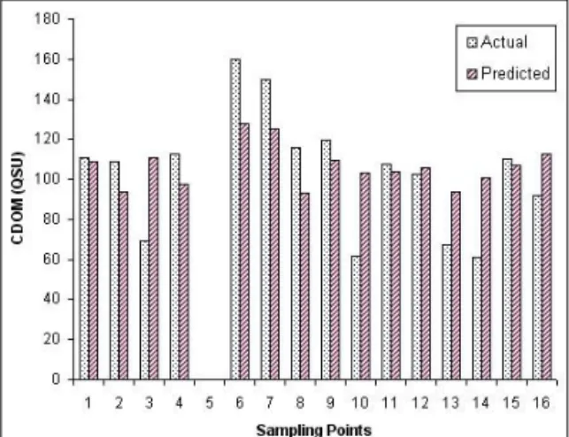 Fig 9. Actual and Predicted CDOM Concentration