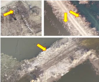 Fig. 9. Comparison of lake size by drone photogrammetry and  GPS/TS 4.3 드론사진측량을 이용한 현황도 작성 문제점 분석 드론사진측량을 이용한 현황도 작성은 영상 취득에 소요 되는 시간과 경제적인 측면에서 유리하다