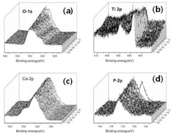 Fig. 5. (Color online) XPS wide scan spectra obtained from TiO 2 nanotube samples prepared by using NH 4 F 0.4 wt% and NH 4 F 0.7 wt% electrolyte solutions.