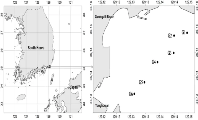 Fig. 1. Map showing the sampling sites of Gwanganlli연구는 상대적으로 부족한 상황이다(Kim et al., 2013)