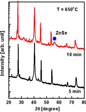 Fig. 5. SEM images of samples with annealing time of 5 and 10 minute.