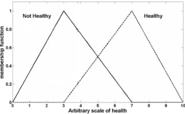 Figure 2.3 Sets to illustrate the health classificatory process in the fuzzy approach (Massad et al., 2009)