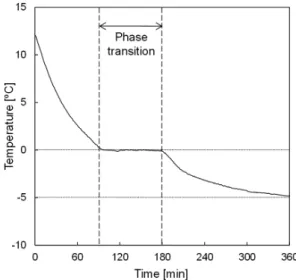 Fig. 3. Temperature variation of specimen during freezing