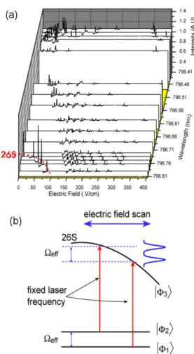Fig. 2. (Color online) Schematic layout of the atomic beam, laser beams, field plates, and detectors.