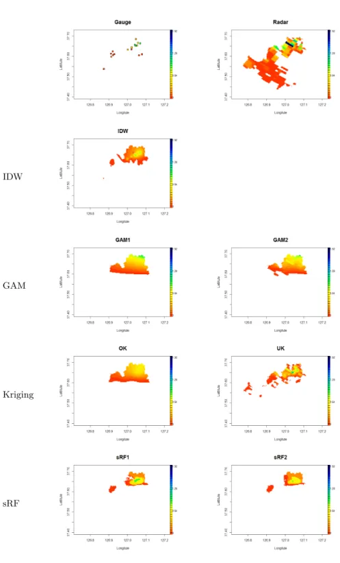Figure 5.2 Spatial interpolation map for low intensity rainfall event
