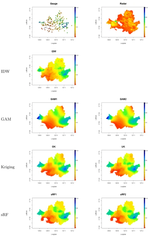 Figure 5.1 Spatial interpolation map for high intensity rainfall event