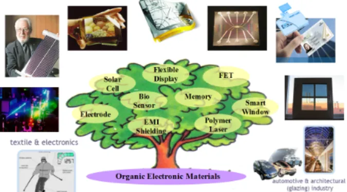 Fig. 1. (Color online) Applications of organic electronic materials.