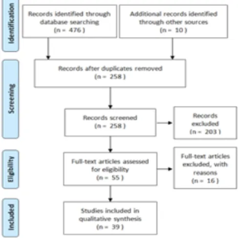 Figure 2.1 Flow of studies included from database search