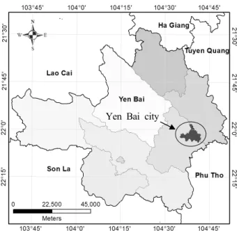 Fig. 1. The geographical location of Yen Bai city (Source: Viet, 2011) Fig. 2. The typical soil profile in Yen Bai city (Source: Viet, 2011)consideration to Yen Bai’s climatic and geological conditions
