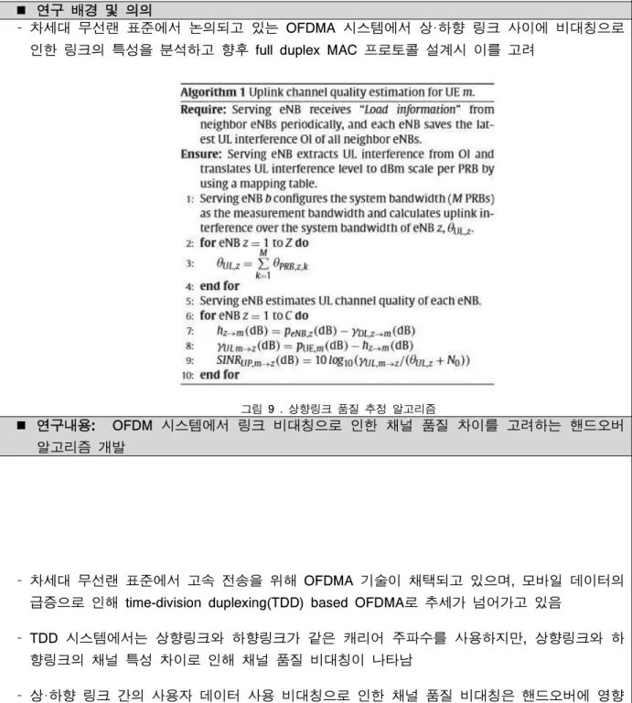 그림  9 . 상향링크 품질 추정 알고리즘