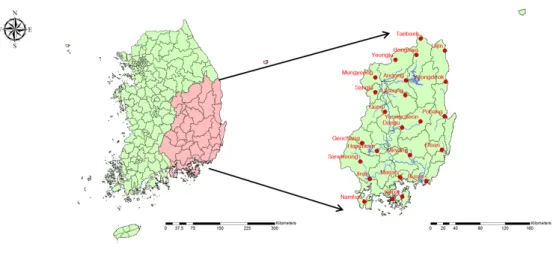 Figure 3.1 The map for the 20 region. To evaluate the model, we used the Validation Mean Square error as an evaluation standard
