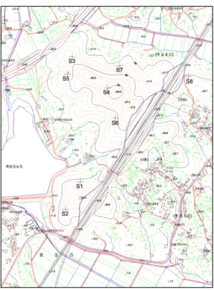 Fig. 4. Topographic map and soil sample location of study  area