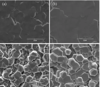 Fig. 3. Cross-sectional SEM images of GaN layers grown for (a) 5 min, (b) 20 min, and (c) 40 min on nanoneedles.