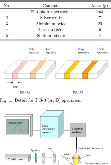 Fig. 1. Detail for PG-3 (A, B) specimen.