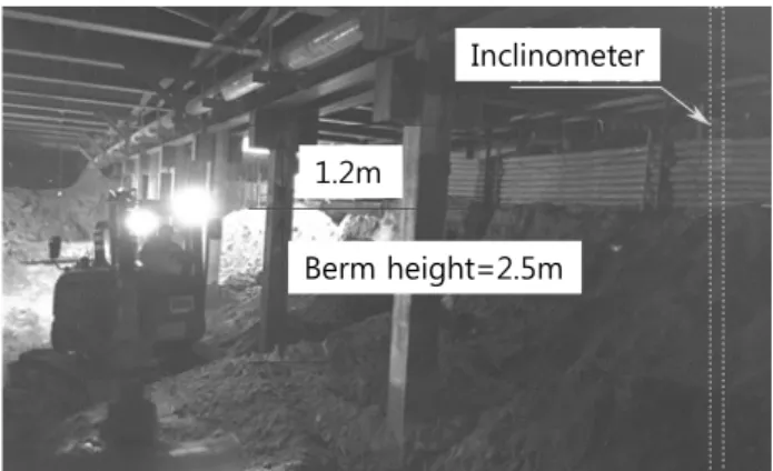 Fig. 3. Cross-sectional diagram of 5.2m bermed excavation at the site