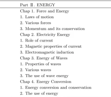 Table 4. Table of contents of the book B.