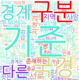 그림 3. 수업 이전 학습자들의 ‘경계’ 개념에 대한 정의 분석 음 차시에서 학습할 개념과 연관 지어 추가적인 피드백 을 제공하였으며 인지적 측면뿐만 아니라 ‘타자’에 대한 정치적·윤리적 책임에 대한 학습자의 정의적 측면에서의 성장을 위한 피드백을 제공하였다